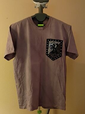 EXCLUSIVE RAWYALTY DISTRESSED TIE-DIED Lavender Embellished  Tee-Shirt Size XL